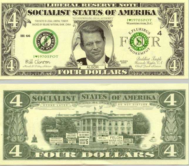 Gore 4 dollar bill